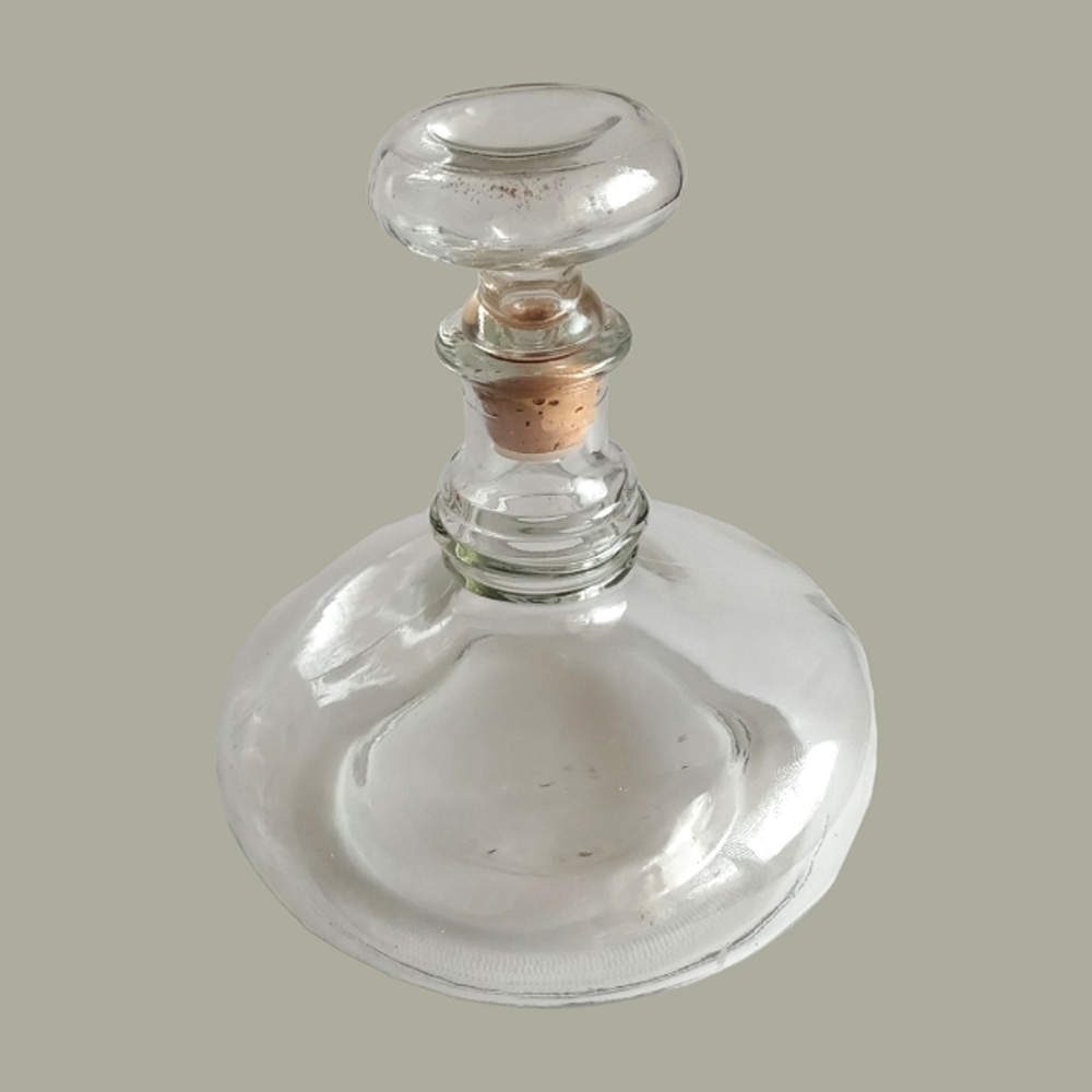 Vintage Glass Liquor Oval Collectible Decanter